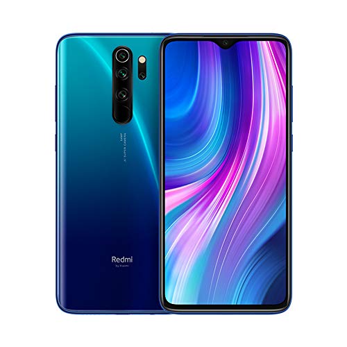 Xiaomi Redmi Note 8 Pro Teléfono, Pantalla Completa de 6.53”, CPU MTK Helio G90T Octa-Core, 20MP Frontal y 64MP AI Cuatro Cámara Trasera Móviles Versión Global (Azul, 6+64GB)