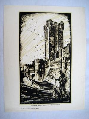 Xilografía - Xylography : CASTILLO DE LA MOTA - MEDINA DEL CAMPO (Valladolid)
