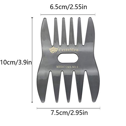 Xinlie 4 Piezas Peines de Peluqueria Profesional Hombre Set de Peines Dientes Anchos y Herramienta de Peluquería de Horquilla Peine Plástico de Peluquería Barberos Peines