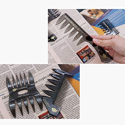 Xinlie 4 Piezas Peines de Peluqueria Profesional Hombre Set de Peines Dientes Anchos y Herramienta de Peluquería de Horquilla Peine Plástico de Peluquería Barberos Peines