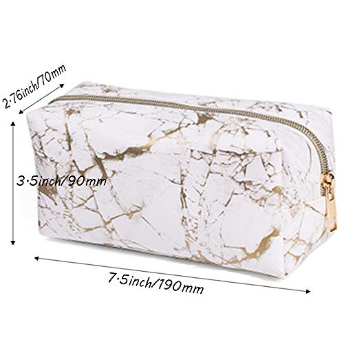 Xinlie Bolso Cosmético de Mármol Bolso Cosmético de la Bolso Portátil del Lavado del Viaje Bolso Cosmético de Gran Capacidad Bolsa de Lápices Estuche Cosmética Bolsa Pencil Holder para Mujeres y Niñas