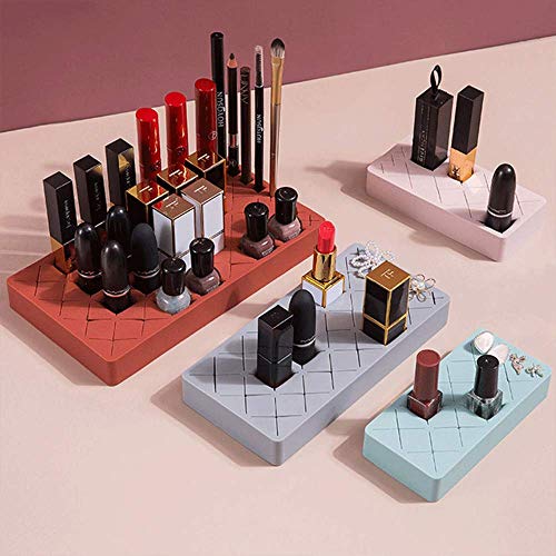 XINWANG Estante De Almacenamiento De Lápiz Labial De Silicona Almacenamiento De Lápiz Labial Soporte De Exhibición De Celdas Múltiples Silicona,Red-M