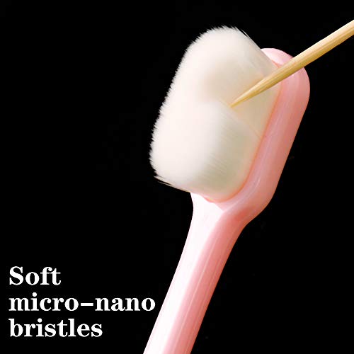 Xinzistar 4 piezas de cepillo de dientes suave 20.000 micro nano cerdas extra suaves portátiles cepillos de dientes manuales para recesión de encías, dientes sensibles frágiles, adultos niños