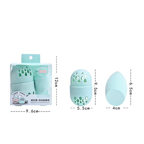 Xiton 1 Pack silicona esponja maquillaje Fundación caso del recorrido del maquillaje esponjas protección estuche transporte con el conjunto herramientas belleza Blender portátil maquillaje(Random)