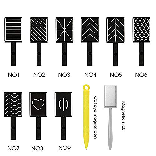 Xiton 11pcs Kit de Esmaltes de Uñas 3d imán magnético ojo de gato bolígrafo dibujo Vertical Stick para herramientas de uñas polaco mágico