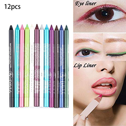 Xiton 12 colores High Glitter Eyeliner Eyeshadow Pen Impermeable Sparkle Eyeshadow Maquillaje de ojos de larga duración Brillo metálico Eyeliner Shimmer Kit de sombras