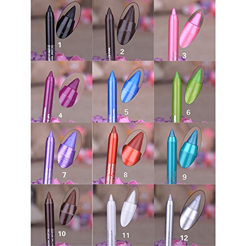 Xiton 12 colores High Glitter Eyeliner Eyeshadow Pen Impermeable Sparkle Eyeshadow Maquillaje de ojos de larga duración Brillo metálico Eyeliner Shimmer Kit de sombras