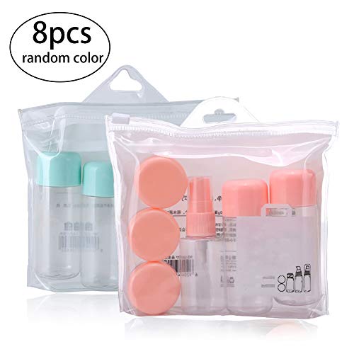 Xiton 8 UNIDS/CONJUNTO Tamaño de viaje Contenedores de artículos de tocador Botellas de viaje Set Cosméticos Maquillaje Líquidos Contenedor Botellas a prueba de fugas Kit de botellas de plástico