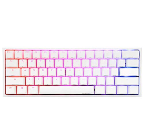 XIUYU 2 Mini Blanco Puro - LED 60% Double Shot Teclado mecánico (Rojo) (Color: Rojo Cereza MX)