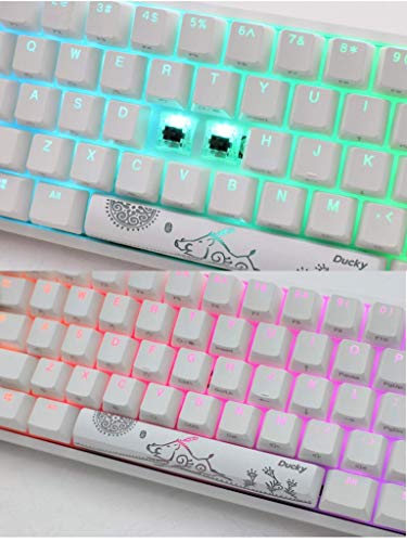 XIUYU 2 Mini Blanco Puro - LED 60% Double Shot Teclado mecánico (Rojo) (Color: Rojo Cereza MX)