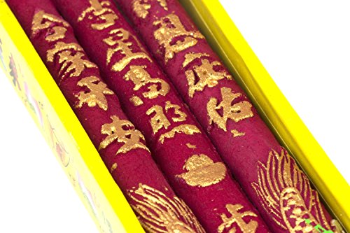 XL Dragon Incense - Varillas de incienso (tamaño XL, aprox. 40 cm de altura, juego de 3 varillas de incienso chinas, sin fragancias (aroma de madera natural).