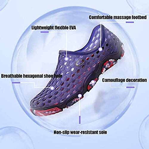 XLanY Ahueca hacia Fuera Los Zapatos del Agua Informal, Calzado Transpirable Zapatillas Pisos Aguas Arriba con Orificios De Desagüe De La Aguamarina Zapatos De Playa