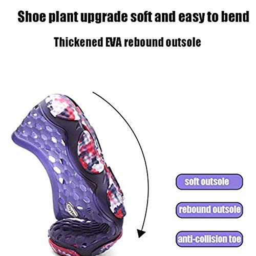 XLanY Ahueca hacia Fuera Los Zapatos del Agua Informal, Calzado Transpirable Zapatillas Pisos Aguas Arriba con Orificios De Desagüe De La Aguamarina Zapatos De Playa