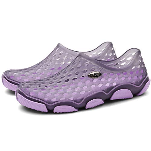 XLanY Ahueca hacia Fuera Los Zapatos del Agua Informal, Calzado Transpirable Zapatillas Pisos Aguas Arriba con Orificios De Desagüe De La Aguamarina Zapatos De Playa