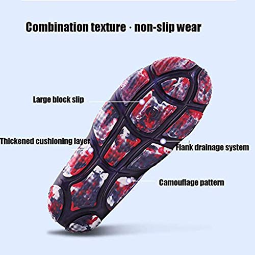 XLanY Ahueca hacia Fuera Los Zapatos del Agua Informal, Calzado Transpirable Zapatillas Pisos Aguas Arriba con Orificios De Desagüe De La Aguamarina Zapatos De Playa