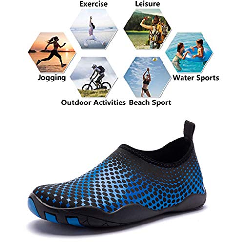 XLanY Zapatos De Secado Rápido Deportes Acuáticos, para Mujer para Hombre De La Aguamarina Zapatos Unisex Nadar con Orificios De Desagüe para La Nadada Walking Yoga Lake Beach,Negro,41