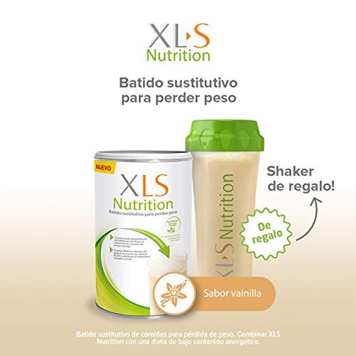 XLS Medical Nutrition Vainilla + Shaker de regalo - Batido sustitutivo de comidas para perder peso - Ingredientes de origen natural - contiene todas las vitaminas del grupo B - Sin gluten - 400 g