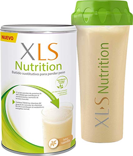 XLS Medical Nutrition Vainilla + Shaker de regalo - Batido sustitutivo de comidas para perder peso - Ingredientes de origen natural - contiene todas las vitaminas del grupo B - Sin gluten - 400 g