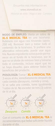 XLS Medical Tea Matcha Premium - Tratamiento para Perder Peso a base de Té Verde - Capta 28% de la Grasa Ingerida (1) - 30 Sticks