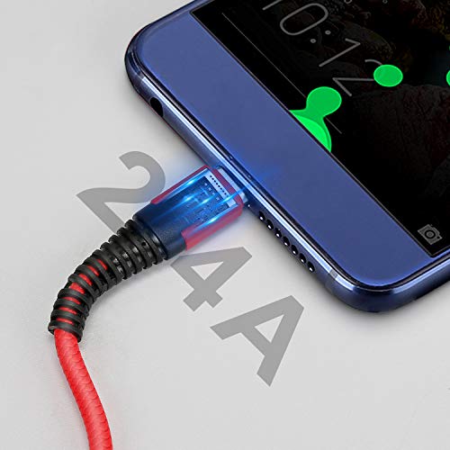 XLTOK Cable USB Tipo C, Cable USB C [ 3Pack 1M +1M+2M ] Carga Rápida Compatible para Samsung Galaxy S20 /S10 /S9 /S8 /Note 8, Huawei P9 /P10 /P20, LG G5 /G6, Sony Xperia XZ etc - Rojo