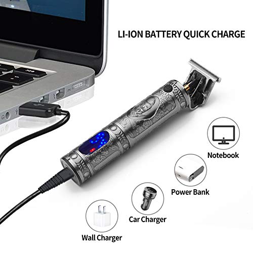 Xnuoyo Máquina de Cortar Pelo Profesional Cortapelos Hombre Corte Pelo, Pantalla de Visualización Digital Máquina Cortar Pelo Inalámbrico Batería 1500mAh, Recortador Pelo Barba Kit Familia(Plata)