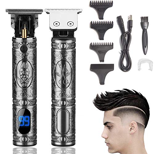 Xnuoyo Máquina de Cortar Pelo Profesional Cortapelos Hombre Corte Pelo, Pantalla de Visualización Digital Máquina Cortar Pelo Inalámbrico Batería 1500mAh, Recortador Pelo Barba Kit Familia(Plata)