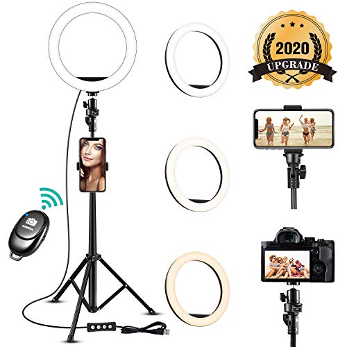 Xnuoyo Palo Selfie Trípode, 5 en 1 Selfie Stick con Luces de Anillo LED, 3 Modos de Luz Trípode Selfie Stick, Stick Selfie Móvil Regulable con Control Remoto Inalámbrico Desmontable