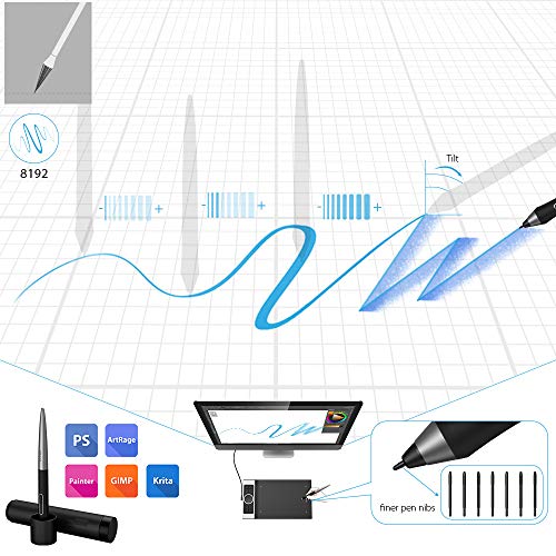 XP-PEN Deco Pro_S Tableta Gráfica de Dibujo Profesional con Lápiz Pasivo de 8192 Niveles a La Presión 9 x 5 Pulgadas con 8 Teclas de Acceso Directo Compatibles para Windows y Mac