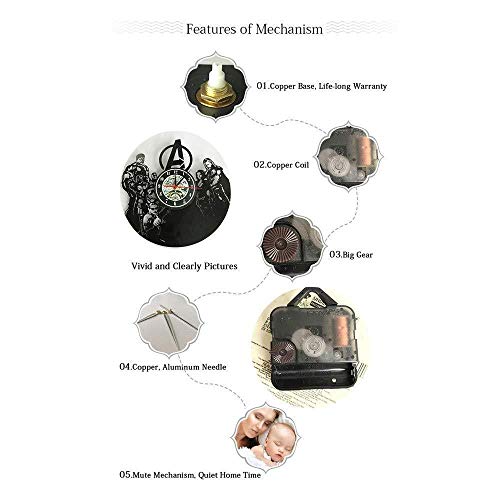 xrglz Poseidon, Reloj de Pared de Disco de Vinilo Color decoración del hogar Regalo acrílico LED