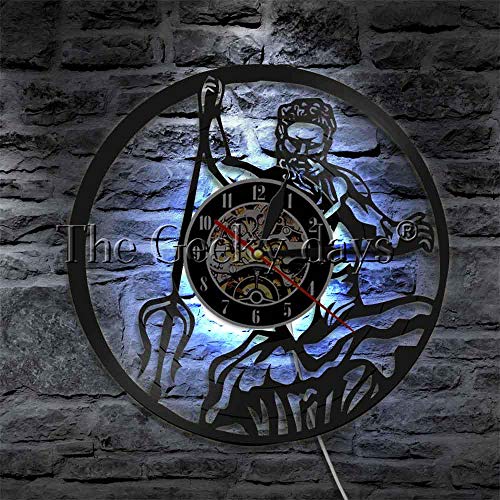 xrglz Poseidon, Reloj de Pared de Disco de Vinilo Color decoración del hogar Regalo acrílico LED
