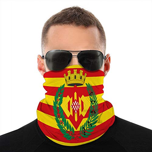 Xunulyn Pañuelo de Cubierta de Polaina elástica para el Cuello para Deportes al Aire Libre, Bandera de Microfibra de girona es una Provincia de España Cubierta a Prueba de Viento