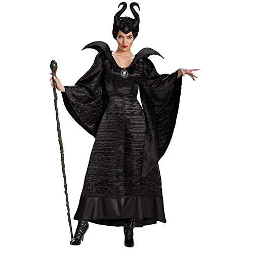 Xyfw Maléfica Vestido De Cosplay De Agarre Traje De Bruja Negra Marlene Nasty Dress Hat 2 Piezas,M