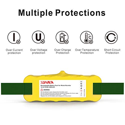 YABER Batería para iRobot Roomba 4500mAh Ni-MH Bateria Compatible con iRobot Roomba Series 550 620 630 650 770 500 600 700 800