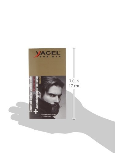 Yacel For Men - Pack Champú Purificante + Acondicionador | Barba más Suave e Hidratada | 95% Ingred. Naturales | Sin Parabenos | Con Aceite de Coco, Almendra y Creatina | Rápida Absorción - 250ml