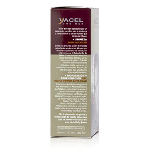 Yacel For Men Pack Gel hidra Power Antiedad y Agua Micelar Deep Cleaning 200ml