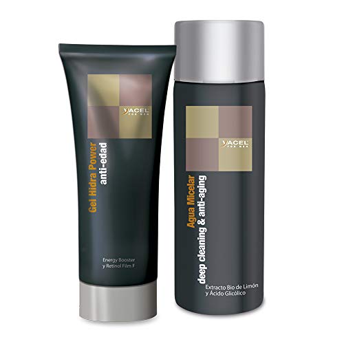 Yacel For Men Pack Gel hidra Power Antiedad y Agua Micelar Deep Cleaning 200ml