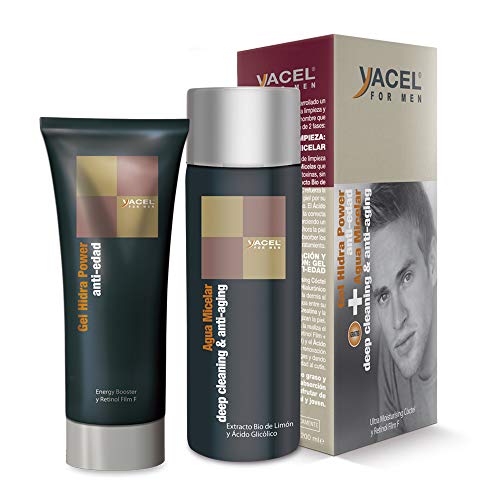 Yacel For Men Pack Gel hidra Power Antiedad y Agua Micelar Deep Cleaning 200ml