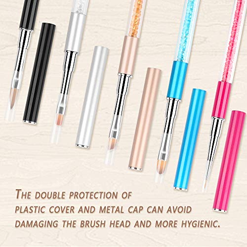 Yangfei 5pcs Pincel Uñas Decoracion Cepillo Uñas Acrilicas Lápices para Uñas Pincel Decoracion Uñas, Apto para Principiantes y Salones de Uñas de Chicas y Mujeres (5 colores)