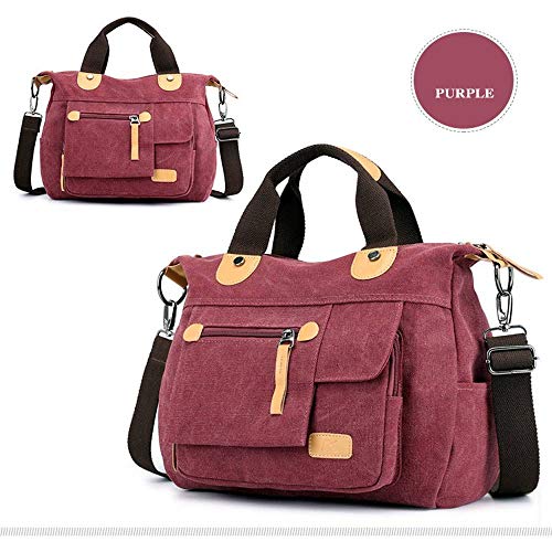 YANGPANGZI Versión coreana de la genial mochila de lona multiuso casual retro hombro hombro colgado mujer moda arte universidad viento mochila
