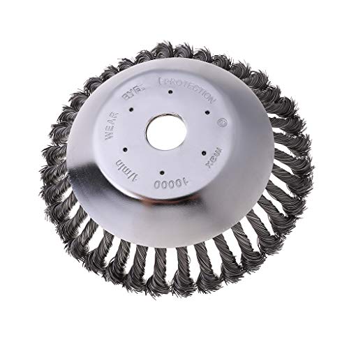 Yanhonin - Cepillo redondo para desbrozadora de 25 mm de apertura, cepillo cónico para malas hierbas