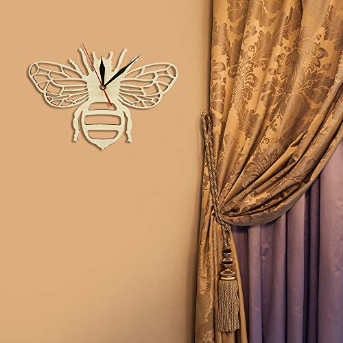 yaoyao Reloj De Pared Honey Honey De Madera Amantes De Honey Bee Regalo Ecológico Natural para Honey Bee Obsessives Satisfaga Todas Sus Necesidades De Decoración.
