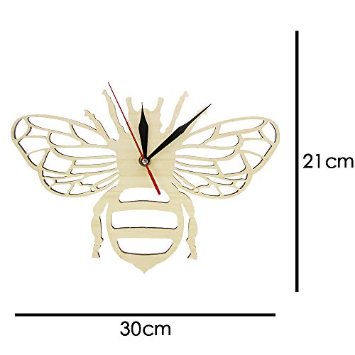 yaoyao Reloj De Pared Honey Honey De Madera Amantes De Honey Bee Regalo Ecológico Natural para Honey Bee Obsessives Satisfaga Todas Sus Necesidades De Decoración.
