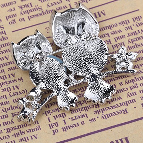 YAZILIND Mujeres cristalino Gris Rhineston Flor Flora Broche del Buho de Plata de la joyería del Pin