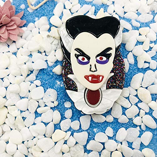 YDY Insignia de Broche de Vampiro de Halloween para Hombres y Mujeres, Broche Punk acrílico para Solapa, Maquillaje, Fiesta, Amigo, Regalo, joyería, Hombre Mujer