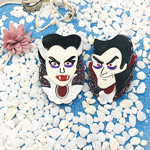 YDY Insignia de Broche de Vampiro de Halloween para Hombres y Mujeres, Broche Punk acrílico para Solapa, Maquillaje, Fiesta, Amigo, Regalo, joyería, Hombre Mujer