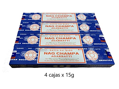 YesMandala Incienso Satya - Nag Champa - 4 Cajas x 15g -