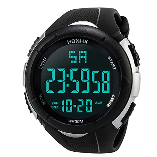 Yesmile Relojes❤️Reloj Electrónico de Silicona Hombres Analógico Militar Digital Deporte LED Impermeable Reloj de Pulsera reloje Pulse HONHX (Blanco)