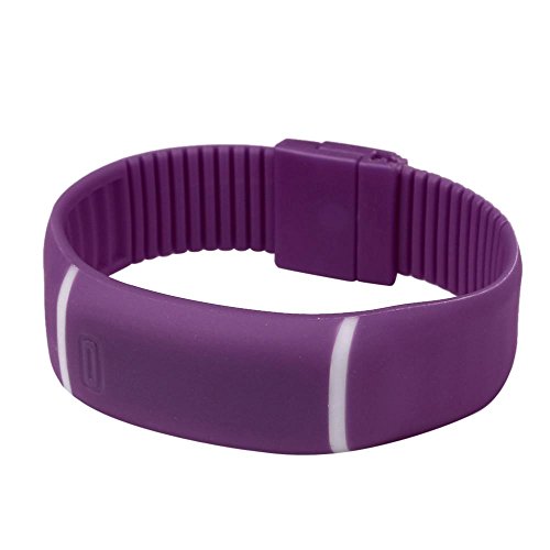 Yesmile Relojes❤️Reloj para Hombre de Goma LED para Mujer Fecha Reloj Deportivo Pulsera Reloj Digital (Púrpura)
