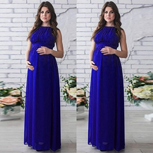 Yesmile Vestido de Mujer Falda Blanco Ropa Vestido Elegante de Noche para Boda Fista Las Mujeres Embarazadas Cubren los Vestidos Largo de la Fotografía Casual Nursing Boho (Azul, S)