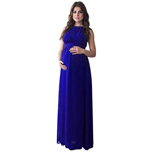 Yesmile Vestido de Mujer Falda Blanco Ropa Vestido Elegante de Noche para Boda Fista Las Mujeres Embarazadas Cubren los Vestidos Largo de la Fotografía Casual Nursing Boho (Azul, S)